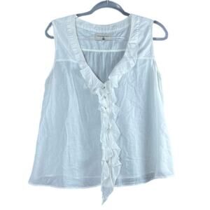 Vintage 1990s Cotélac White Gauze Ruffle Tank | French Archive